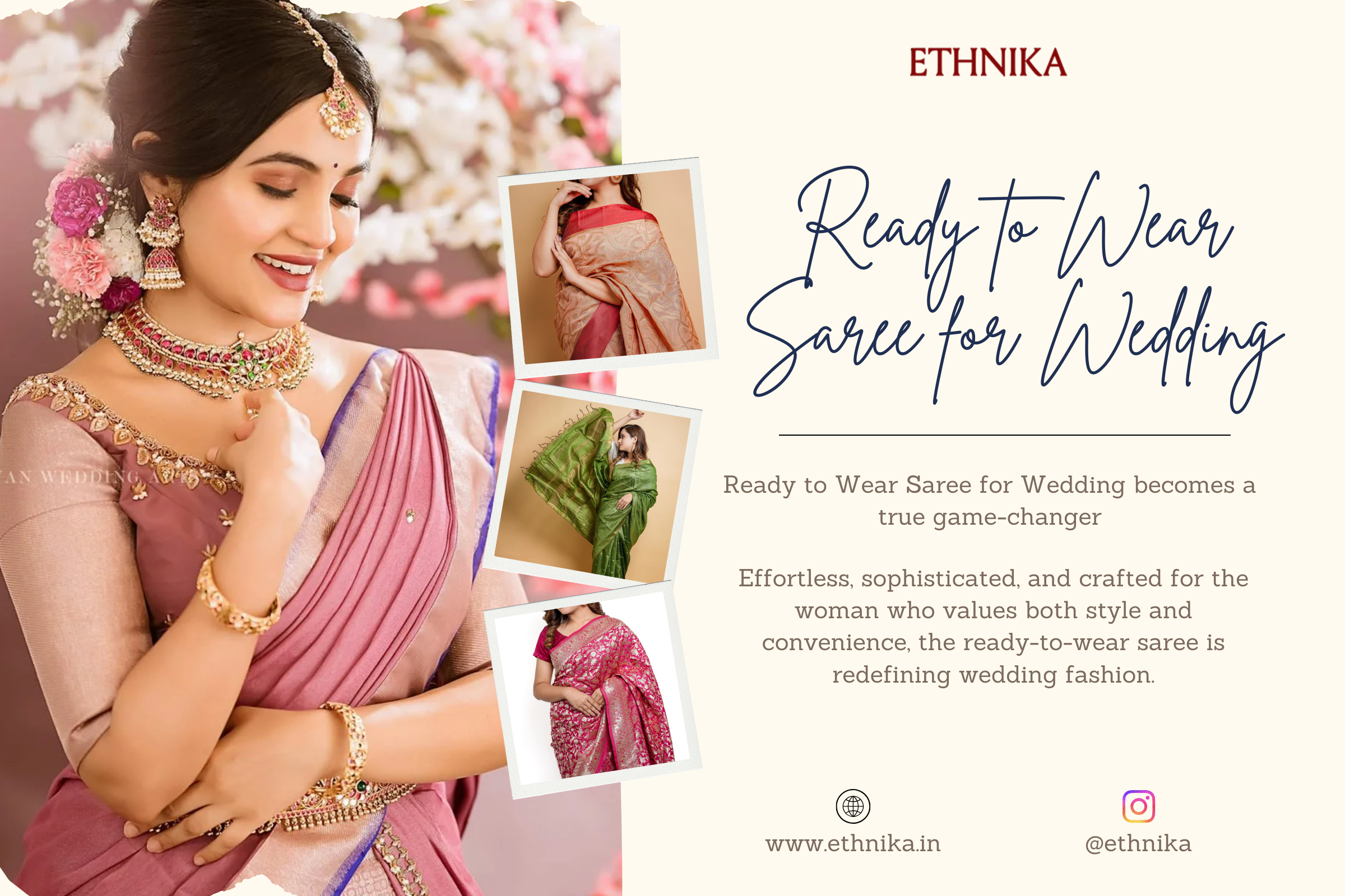 Ready to Wear Saree for Wedding | Effortless Bridal Elegance